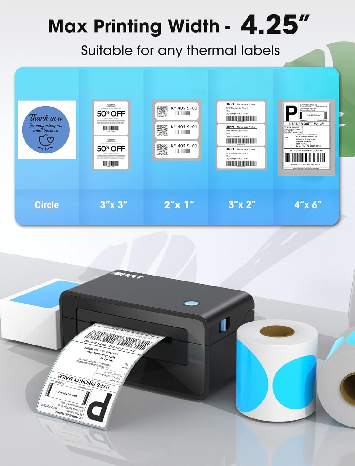 iDPRT&#xAE; - Bluetooth Label Printer | SP410BT - 4x6&#x22; Ultimate Solution Your Printing Companion