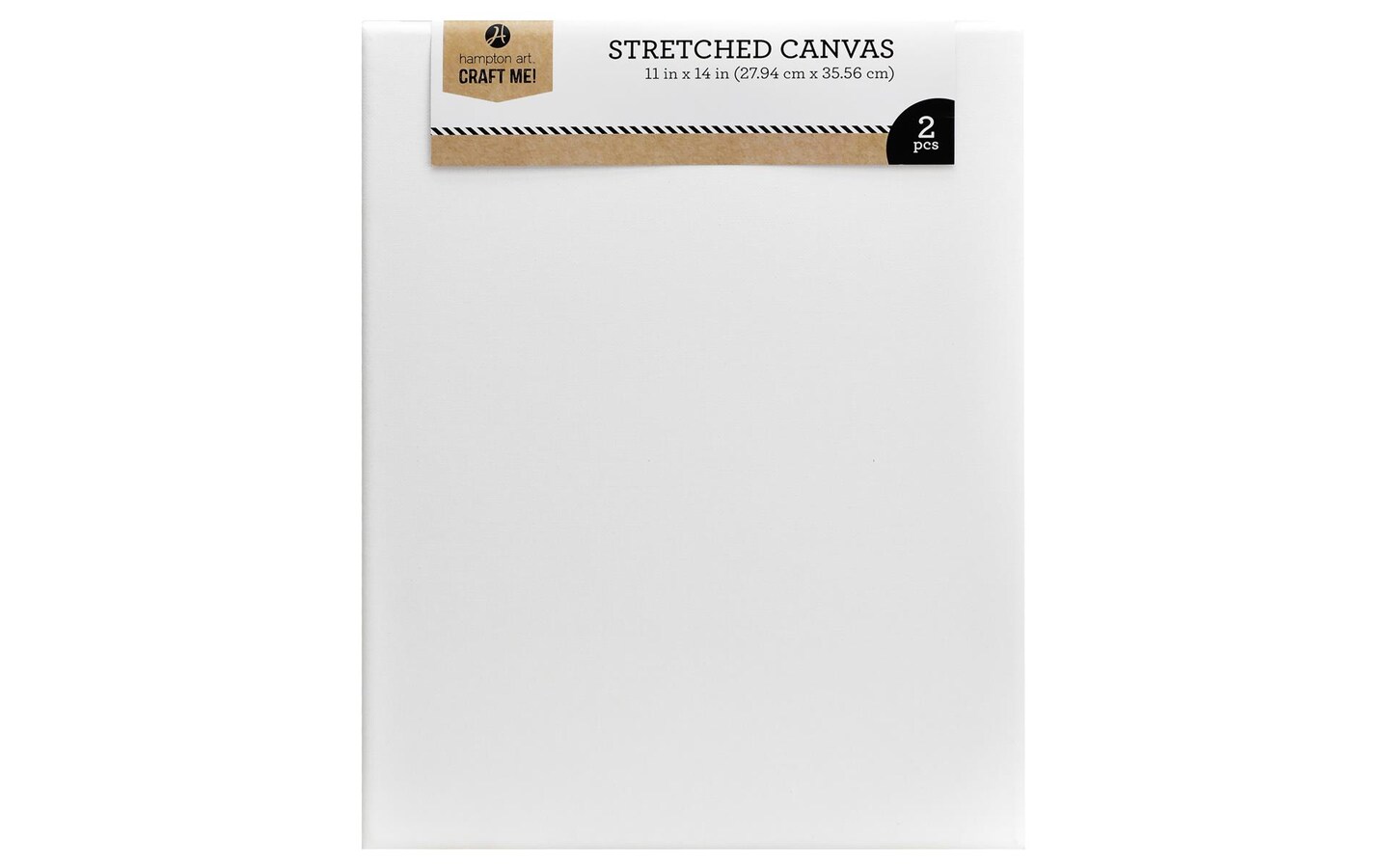 Hampton Art Stretched Canvas 11&#x22; x 14&#x22;, 2 pieces, 5/8&#x22; thickness, for students or working artists, use with acrylic, oil paint, spray paint and more