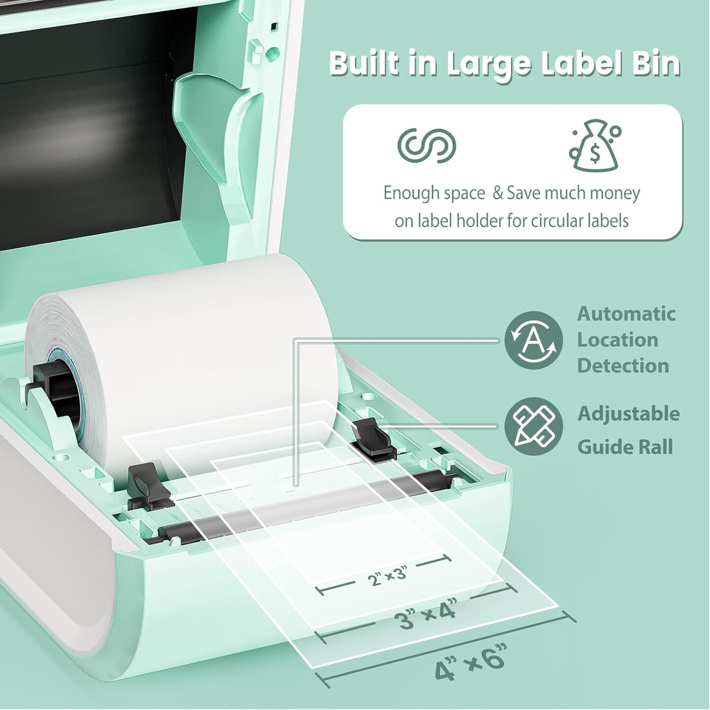 ASprink&#xAE; - Bluetooth Thermal Label Printer | D520BT - 4X6&#x22; Your Printing Companion