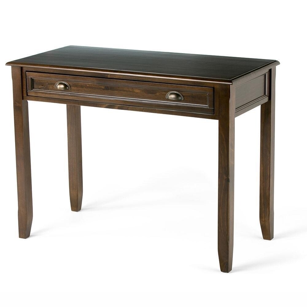 Simplihome Burlington Solid Wood 42&#x22; Home Office Desk, Writing Table Study Table