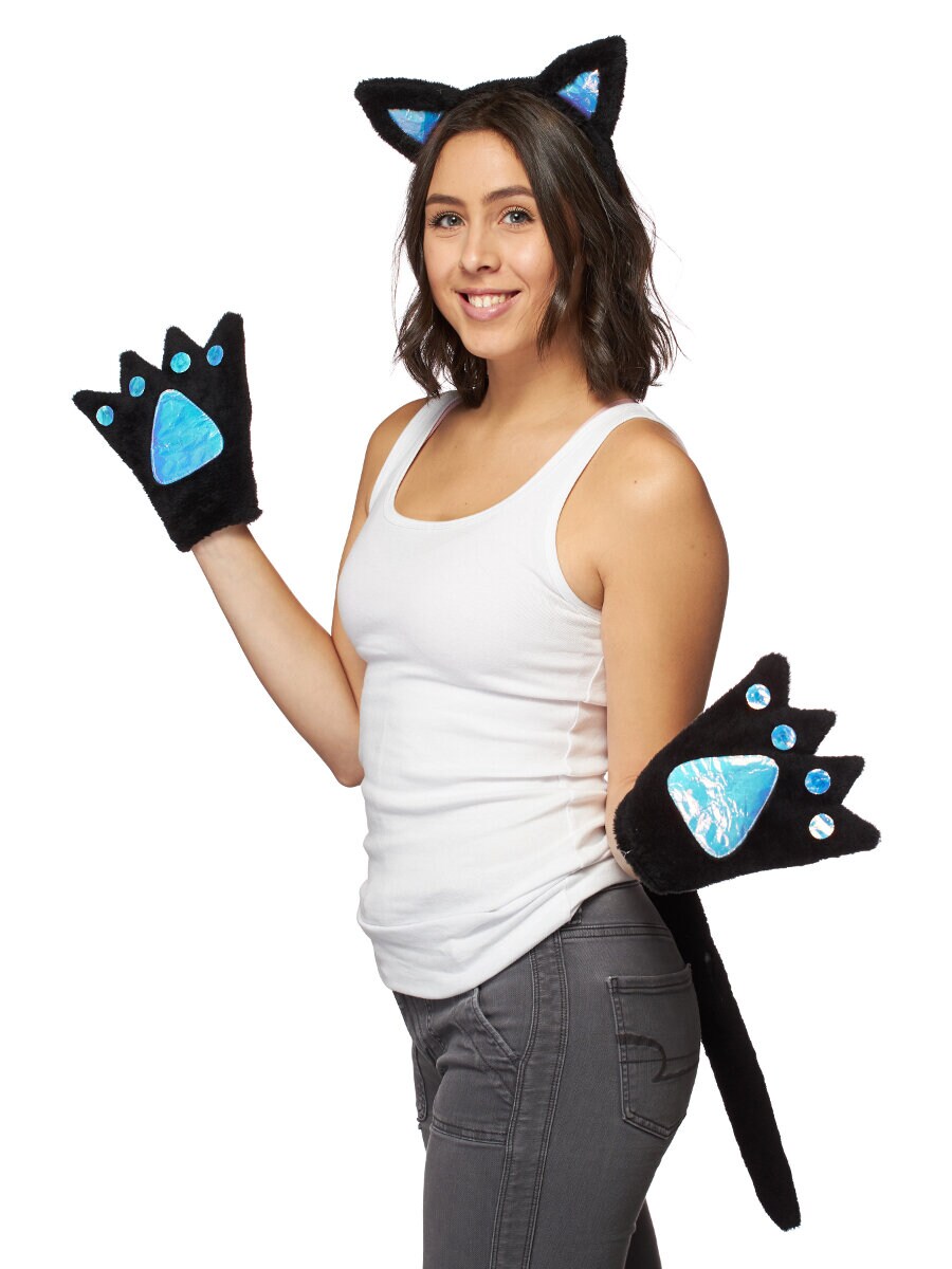 LED 3pc Cat Set, Clip on Tail Costume Accessory