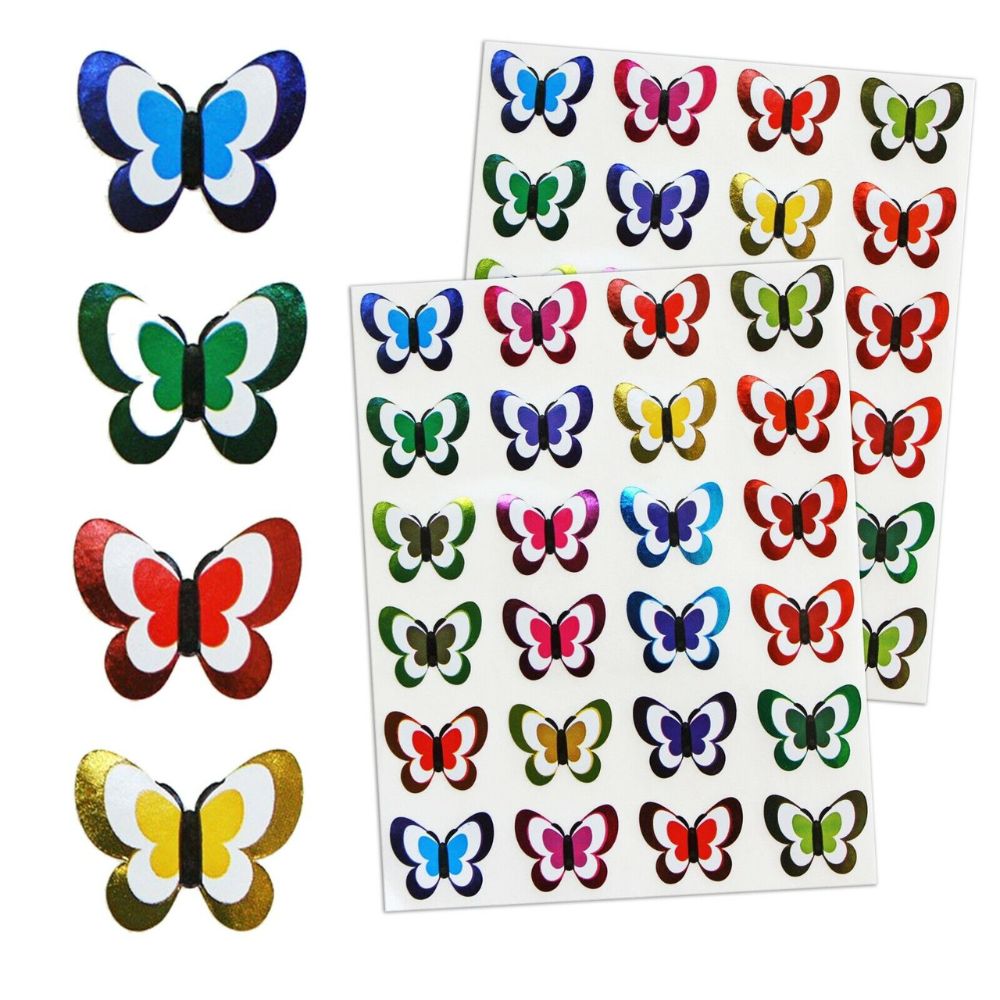 Butterfly Art Labels - Colored Dot Stickers, 120 Pack