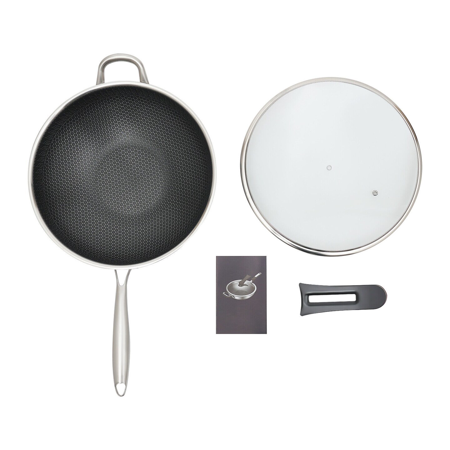 Kitcheniva Stainless Steel Frying Pan Non Stick Honeycomb Wok