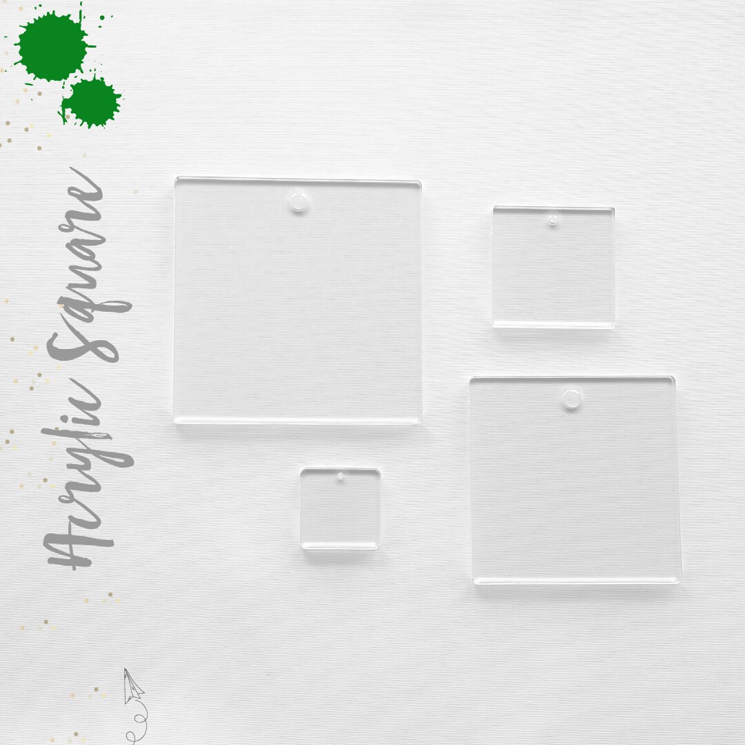 25 Acrylic Square Keychains Blank 2