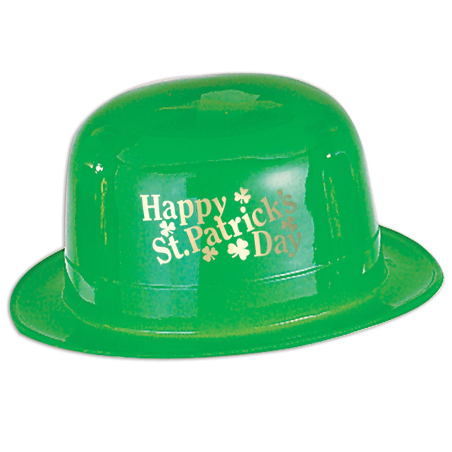 St. Patricks Theme - Plastic Happy St Patrick&#x27;s Day Derby - Pack of 48