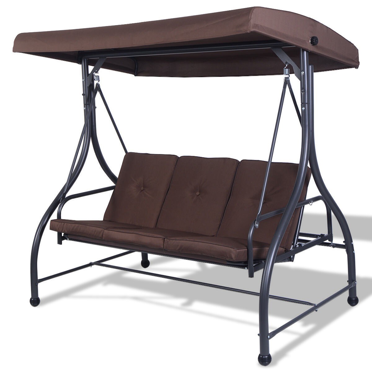 3 Seats Converting Outdoor Swing Canopy Hammock with Adjustable Tilt Canopy