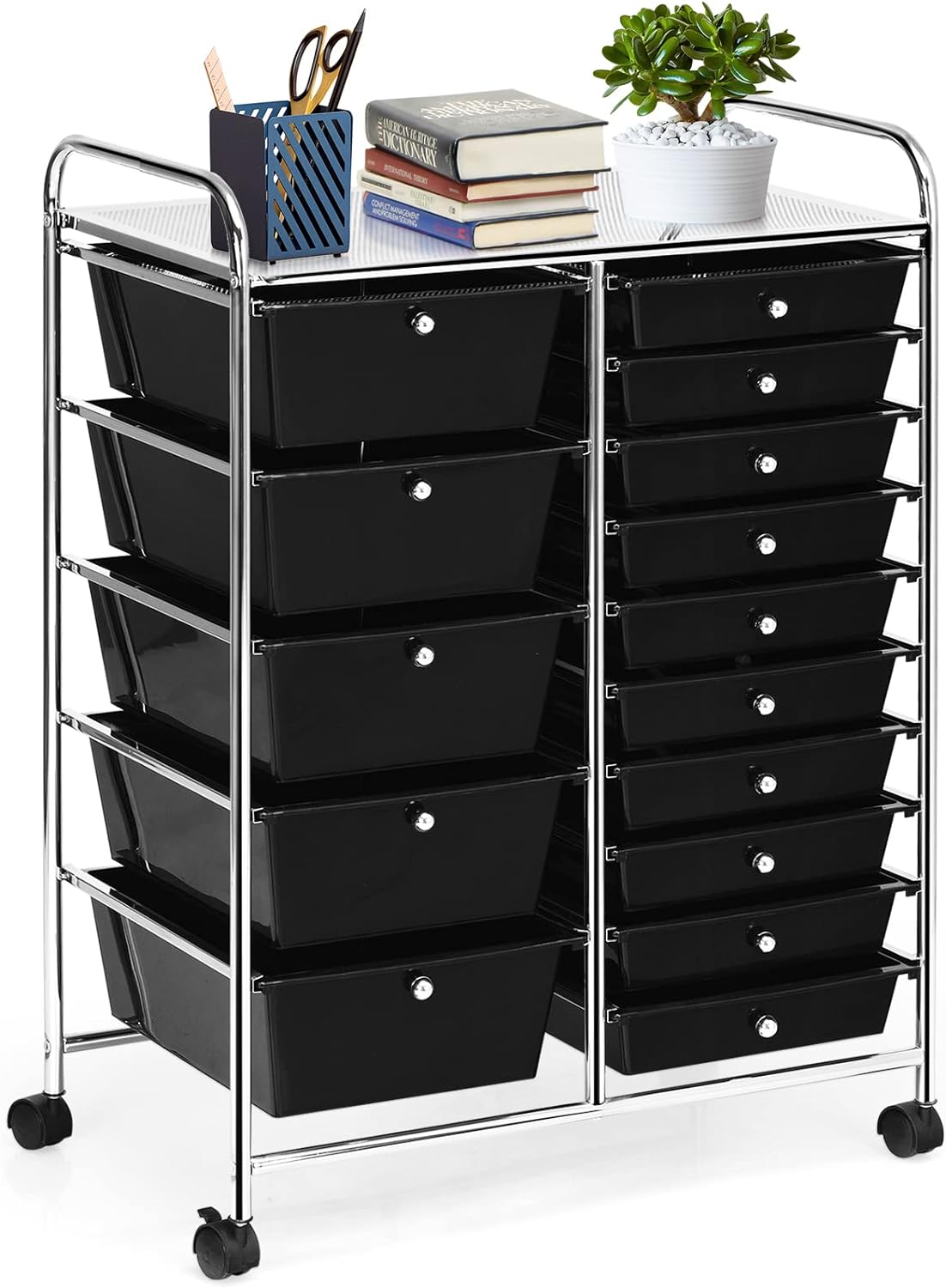 Multipurpose Rolling Utility Cart with 15 Drawer