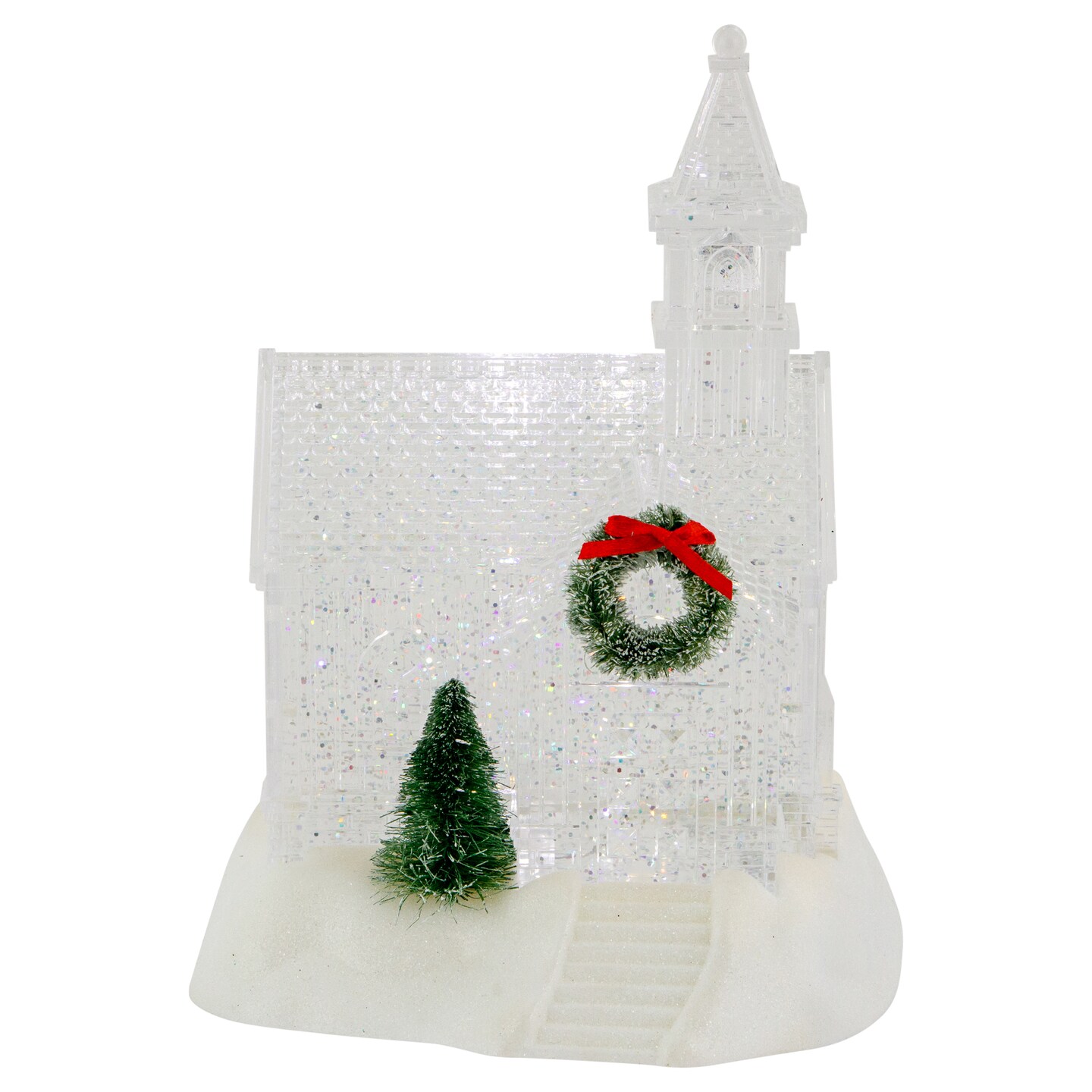 Northlight LED Lighted Icy Crystal Glitter Snow Globe Christmas House - 9&#x22;