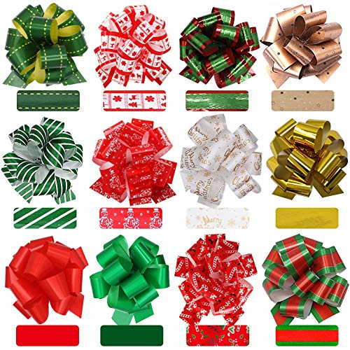 Lulu Home Christmas Pull Bows for Gifts, Xmas Bows for Presents
