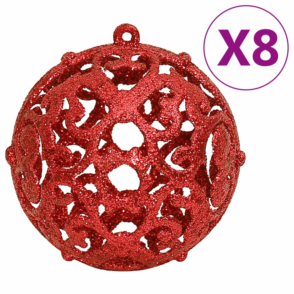 111 Piece Christmas Bauble Set Red Polystyrene