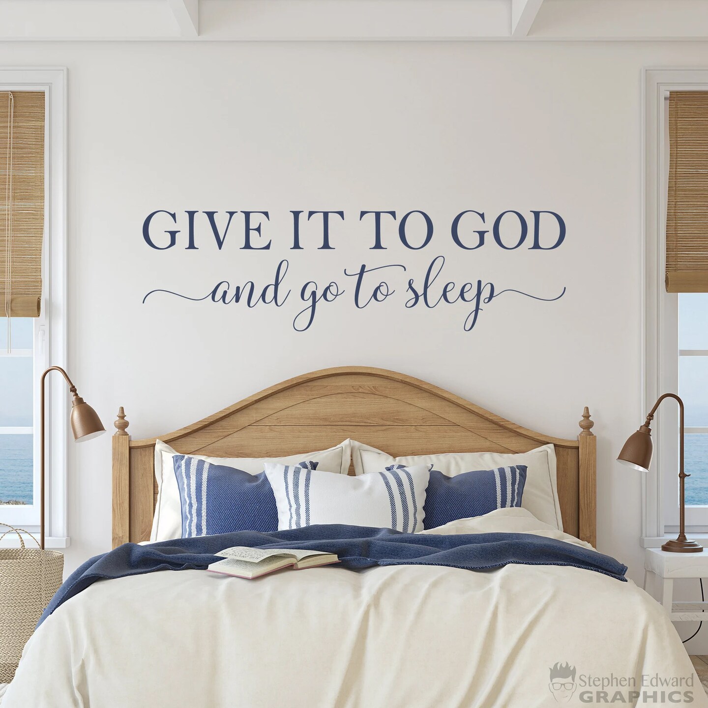 Give it to God and go to sleep Decal | Bedroom Decor | Christian Vinyl ...