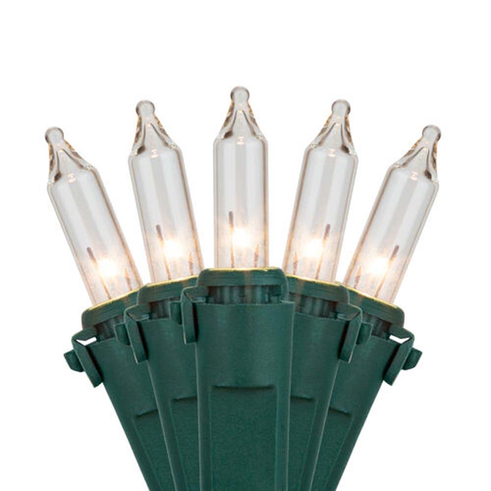 82w Commercial 200 Clear Mini Lights Lamp Lock Green Wire 4.5-in Spacing