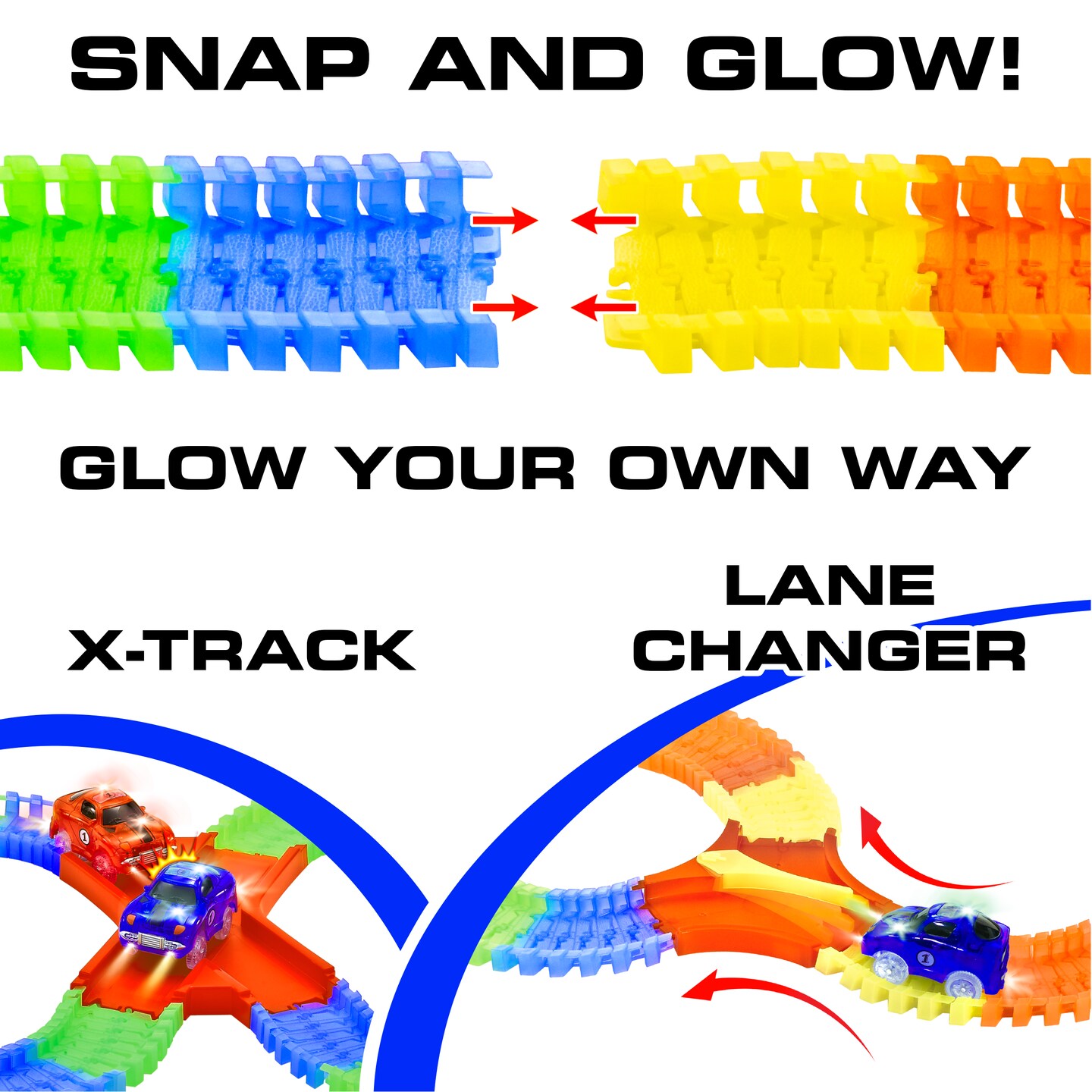 USA Toyz Glow Race Tracks Large for Boys or Girls - 380pk(CF1302)