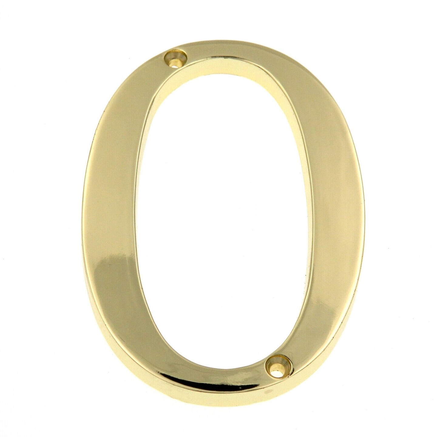 Polished Brass Metal Flush House Address Numbers with Bold Readable Font