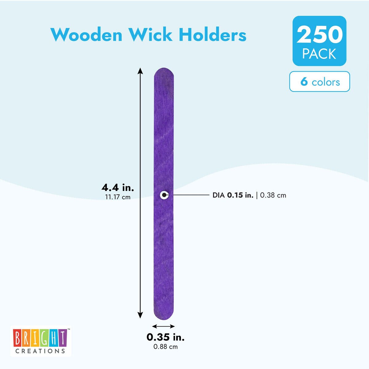 Colorful Wooden Wick Setter Centering Colors 250 pcs