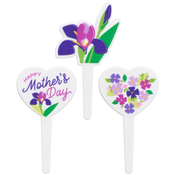Mother&#x27;s Day Blooms DecoPics Cupcake Decoration, 12ct