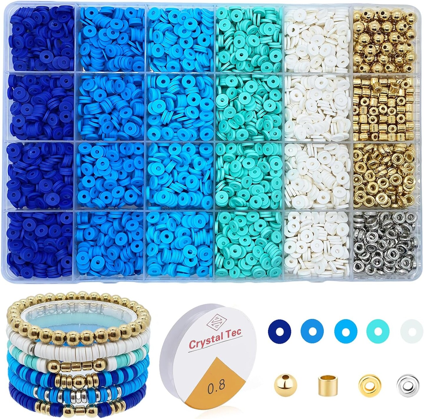 4000pc White Clay Beads 6mm for DIY Jewelry Making Bracelets Necklace Earring, White Bracelet Beads, Heishi Beads, Polymer Clay Beads