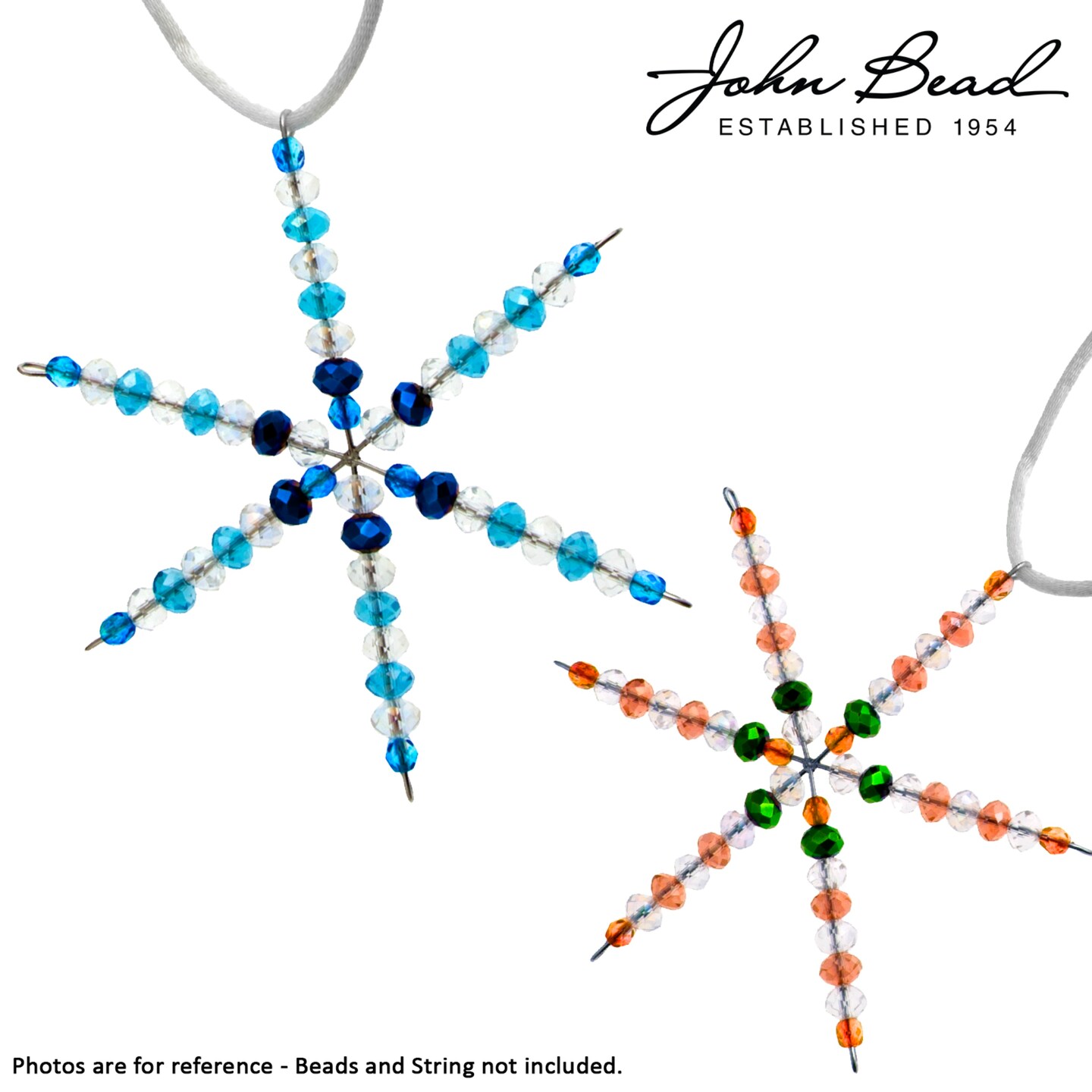 John Bead 8pcs 3.75&#x22; Snowflake Ornaments Wire Frames