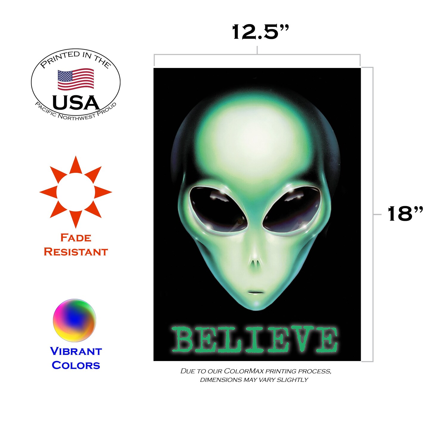 Believe Alien Decorative Ufo Flag