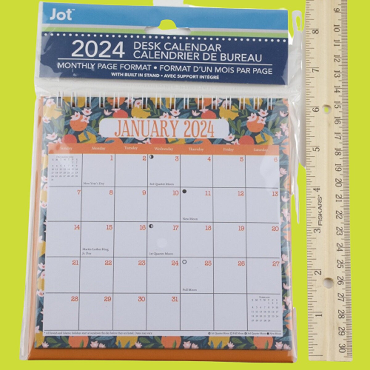 Jot Small Standing Flip Spiral Stand Up Desk Calendar