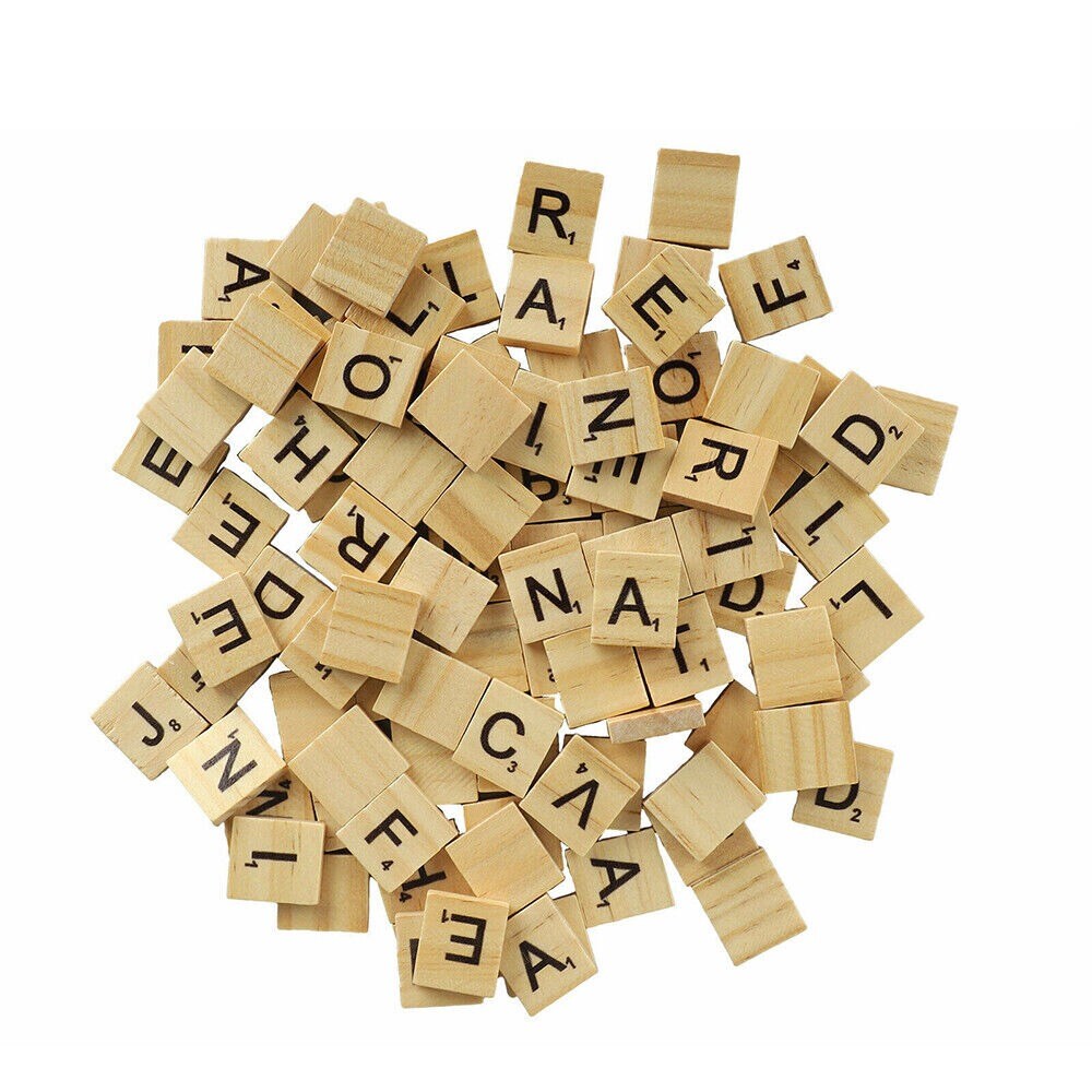 Full Set Wooden Scrabble Letter Tiles for Replacement