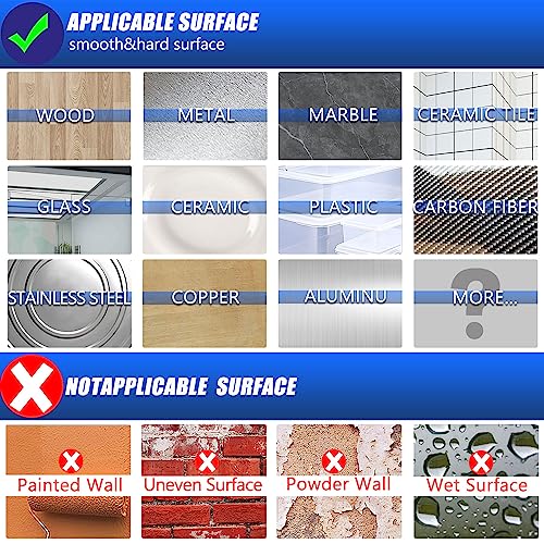 ZMUAXUAN Double Sided Nano Tape - Heavy Duty, Clear, Removable, Waterproof,  Reusable, Thick Gel Grip - For Hanging Pictures, Posters, Carpet