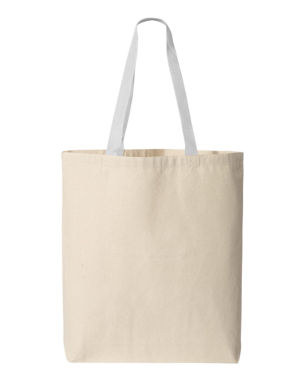 Q-Tees® 11L Canvas Tote with Contrast-Color Handles | 12 oz./yd² (US ...