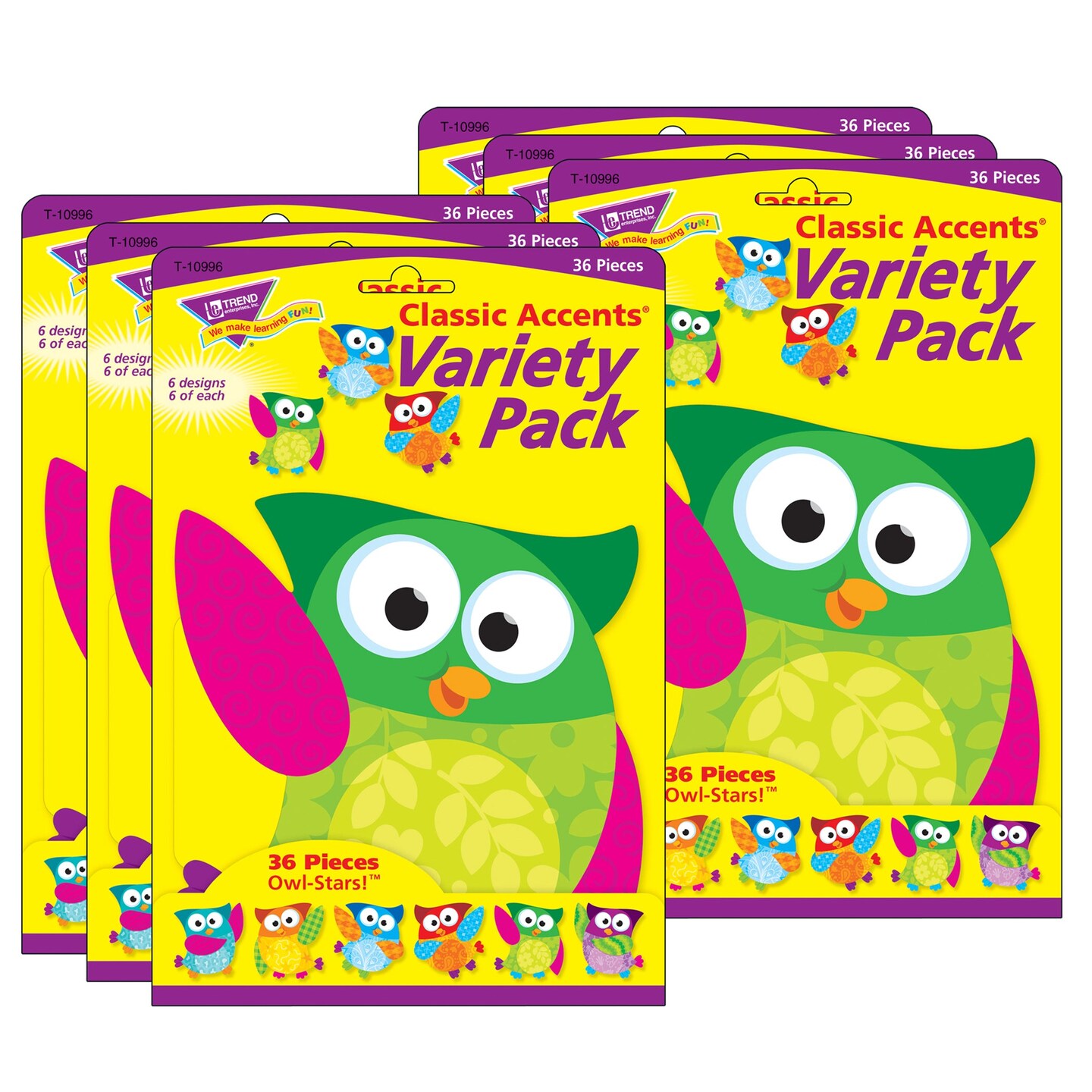 Owl-Stars!&#xAE; Classic Accents&#xAE; Variety Pack, 36 Per Pack, 3 Packs