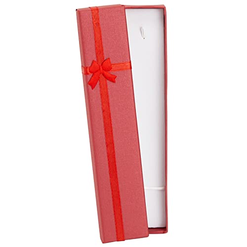 24 Pieces Empty Jewelry Gift Boxes for Necklaces, Bracelets, Press On Nail Packaging with Lids and Decorative Ribbon Knot, 6 Colors (7.9 x 1.6 In)
