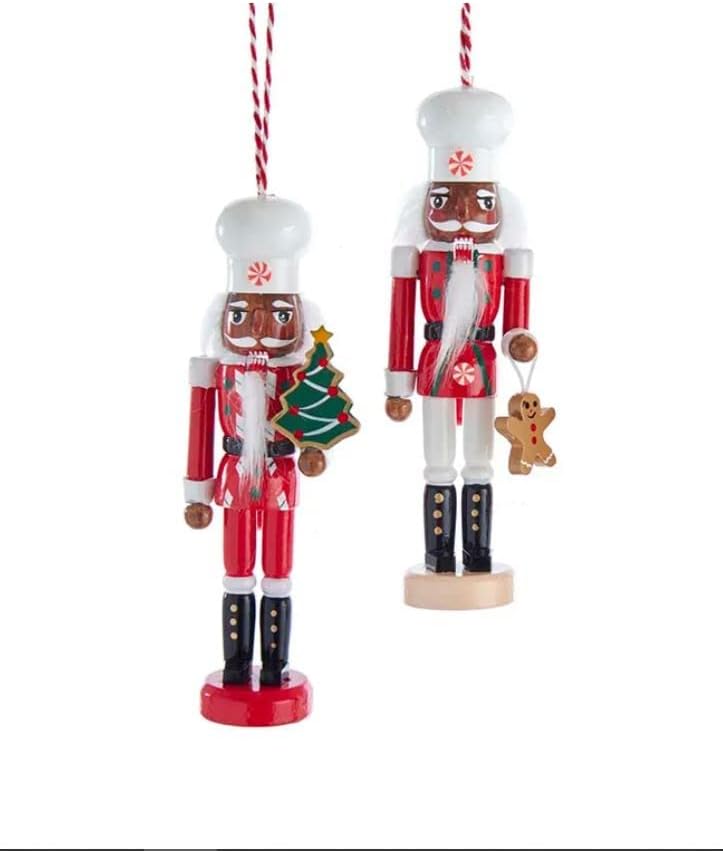 6&#x22; African American Chef Nutcracker Ornaments, 2 Assorted