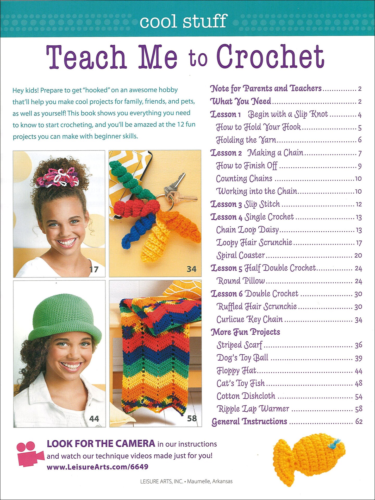 Leisure Arts Teach Me To Crochet Book