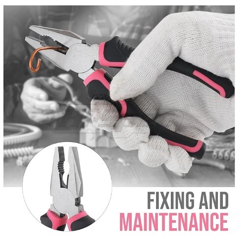 Pink Household DIY Tool Kit for Women (25 Pieces). Small Mini Tool Box Set of Basic Ladies Tools for the Home and Office