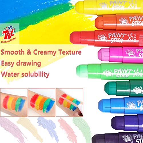 Paint Sticks,12 Classic Colors, Washable Paint, Non-toxic, Tempera Paint Sticks for Kids and Students