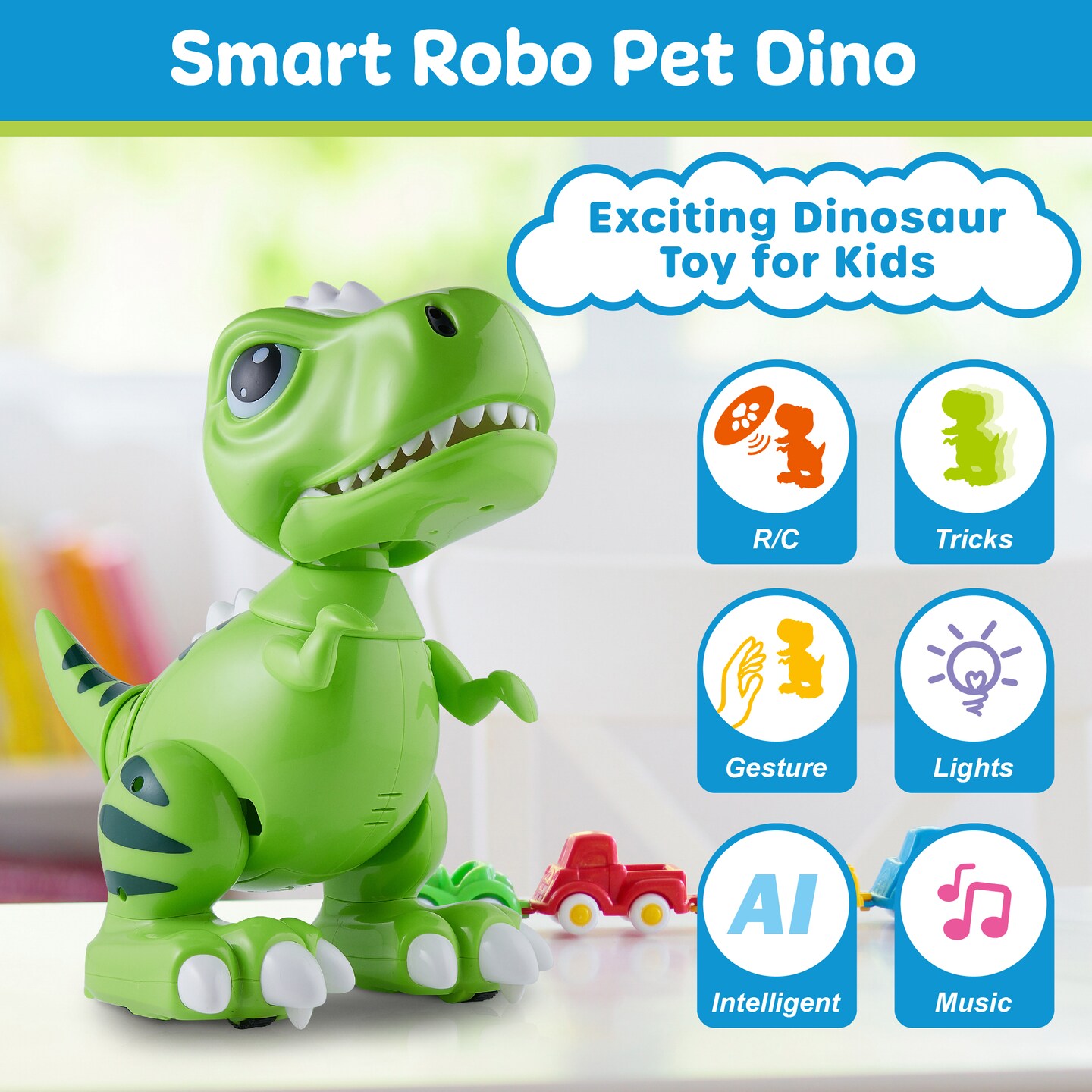 Robo Pets T-Rex Dinosaur Toy for Girls and Boys