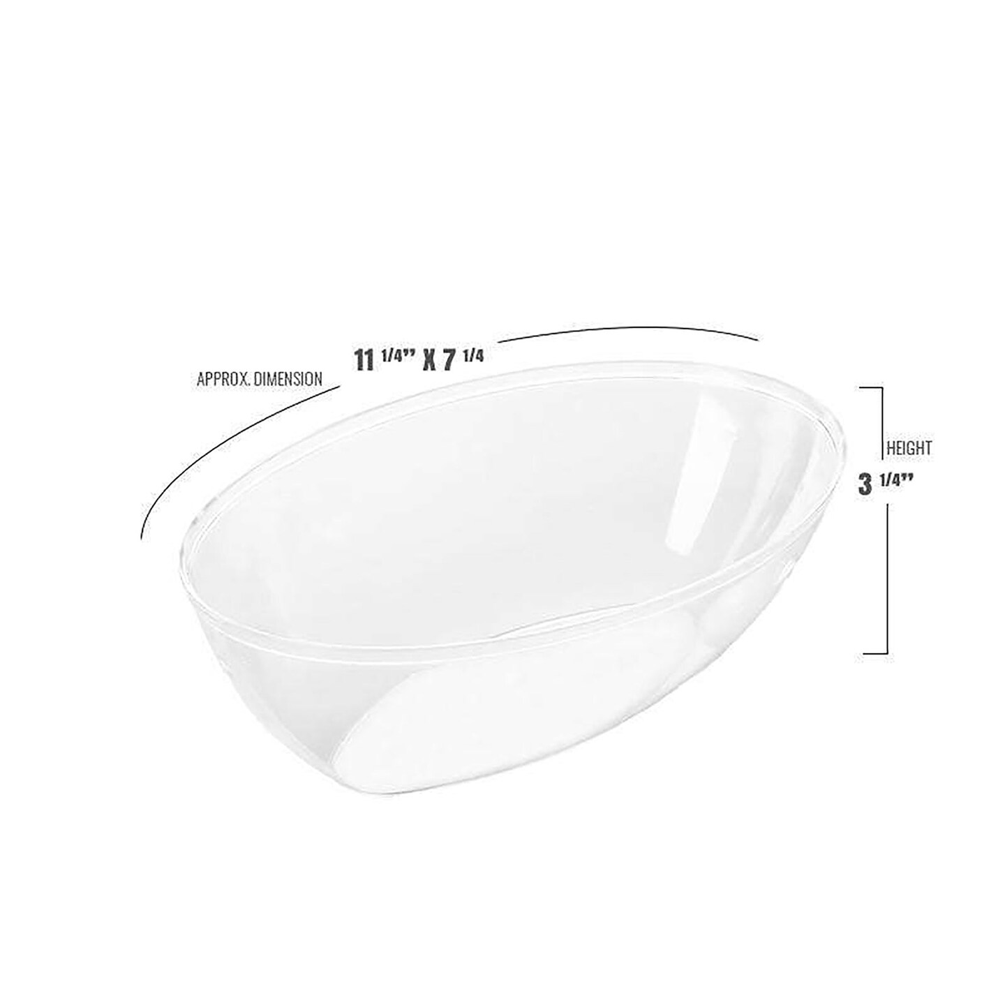 Clear Oval Plastic Serving Bowls - 2 Quarts (24 Bowls)