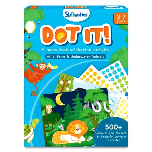 Dot It Animals, No Mess Sticker Art for Kids, Craft Kits, DIY Activity, Gifts for Boys &#x26; Girls Ages 3, 4, 5, 6, 7, Travel Toys for Toddlers