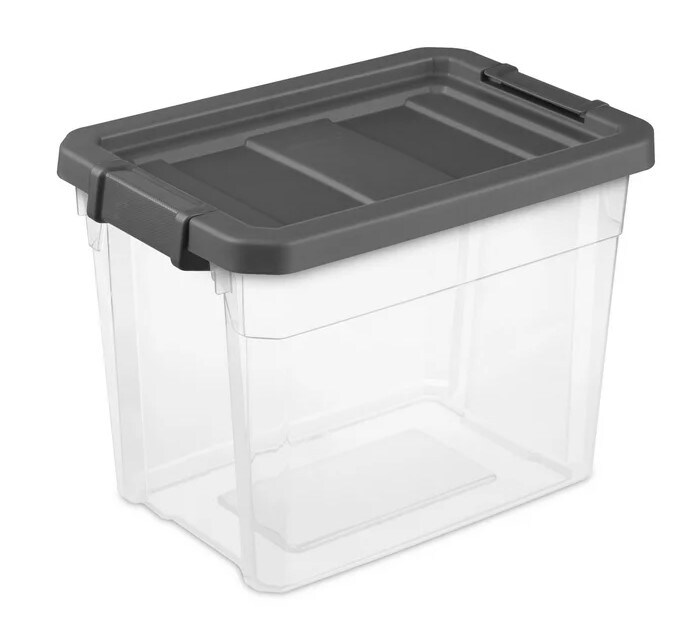 6 Pack of 30 Qt Clear Plastic Storage Container Bins with Latch Lid