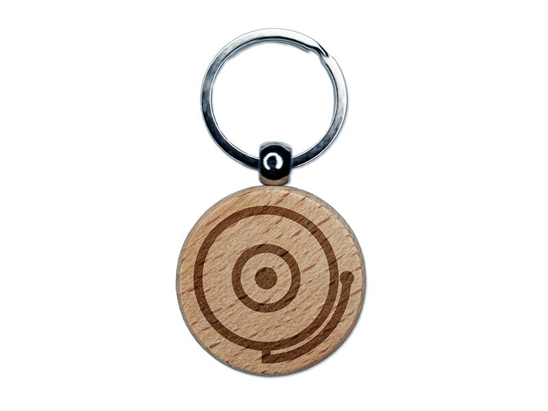 Fire Alarm Fireman Firefighter Engraved Wood Round Keychain Tag Charm