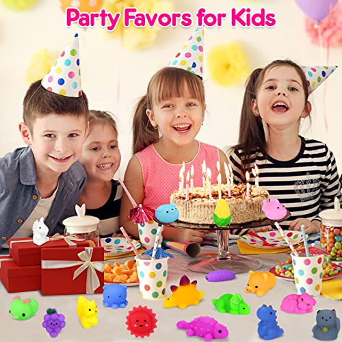 130 Pieces Squishies Mochi Squishy Toy, Kawaii Animal Squishies Party Favors for Kids Stress Relief Toys Valentines Day Gifts for Kids Easter Egg Fillers Gift Christmas Stocking Stuffers(Random)