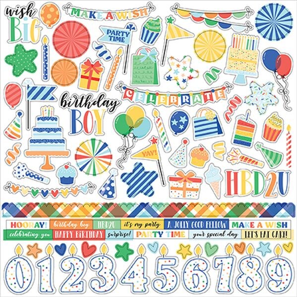 Echo Park Make a Wish Birthday Boy Element Sticker