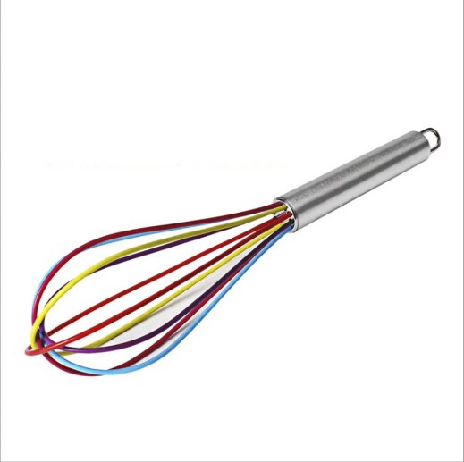 Stainless Steel Handle Egg Whisk Silicone ,Kitchen Mixer Balloon Wire.