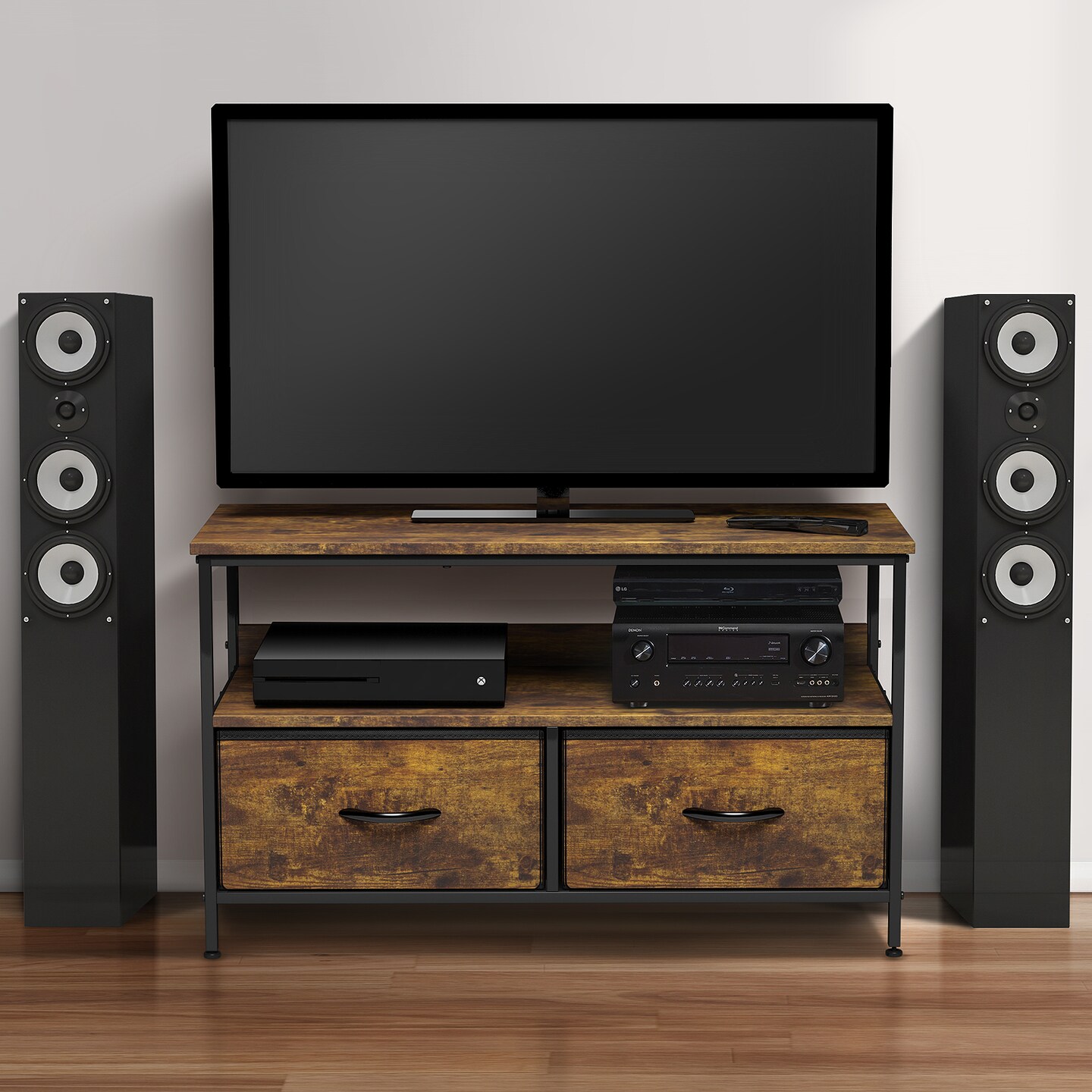 Sorbus TV Stand Dresser with 2 Drawers - Television Riser Chest with Storage - Bedroom, Living Room, Closet, &#x26; Dorm Furniture