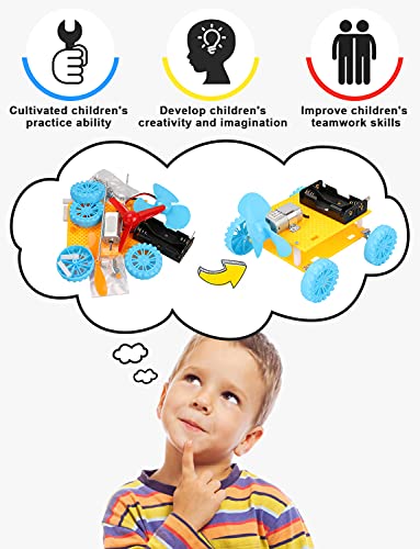 STEM Projects for Kids Ages 8-12, Robotics for Kids, DC Motor Model Car Kit, Electric Building Engineering Experiment Science Kits, Toys Gifts for Boys and Girls Ages 8 9 10 11 12