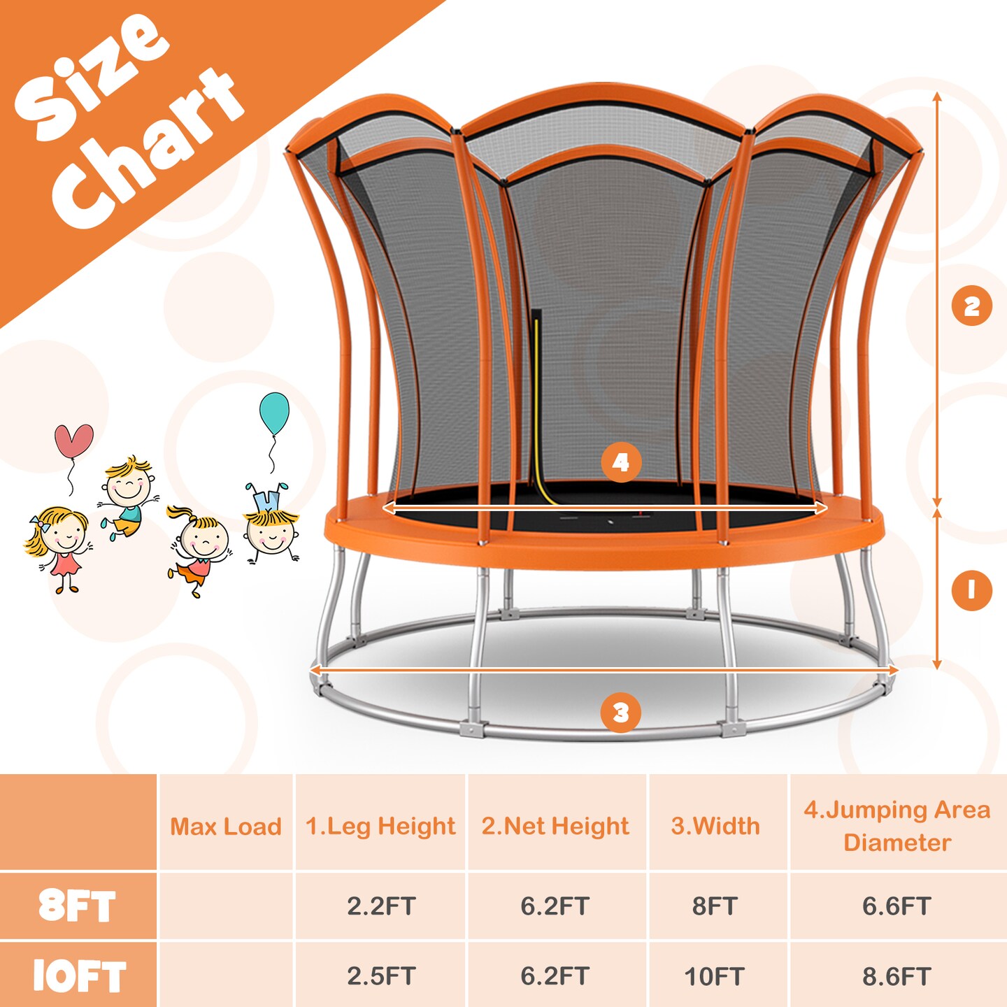 Unique Flower Shape Trampoline with Galvanized Steel Frame