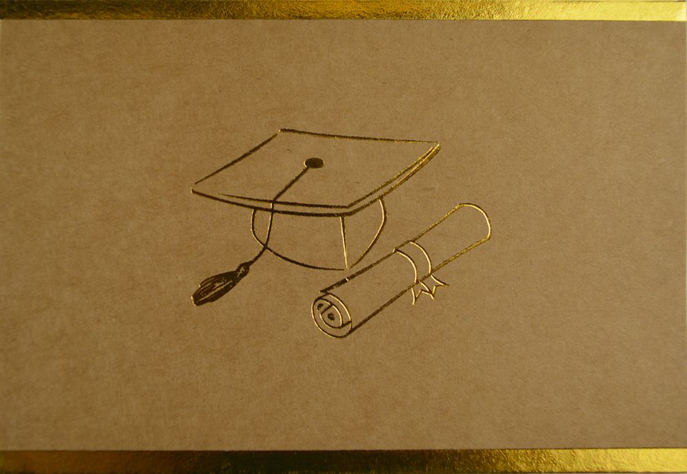 Great Papers! Thank You Note Card and White Envelope, Grad-itude with Gold Foil, 4.75&#x22; x 3.375&#x22;(folded), 50 count