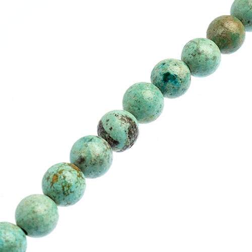 Earth&#x27;s Jewel Semi-Precious 6mm Turquoise Natural Round Strung Bead