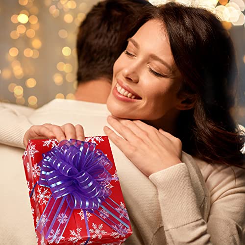 24 Pieces Pull Bow Large 6 Inch Organza Pull Bow Present Wrapping Pull Bow with Ribbon for Gift Wrapping Baskets Wedding (Multicolored)