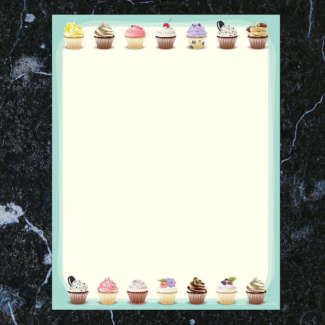 Great Papers! Iced Cupcakes Stationery Letterhead, Invitations and Announcements, Printer Friendly, 8.5"x11", 80 Pack
