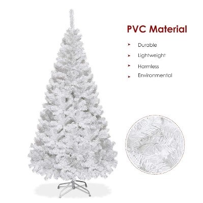 Nightcore Artificial, Xmas Pine Easy Assembly, Christmas Tree with Solid Metal Legs, White (5 FT)
