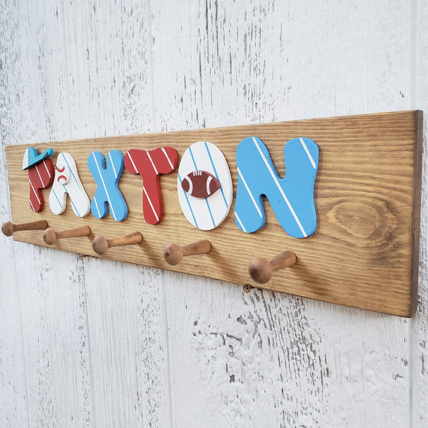Custom Vintage Coat Rack - Personalize Your Kids' Room Decor - Hand made one of a kind and Personalized name Racks product 3